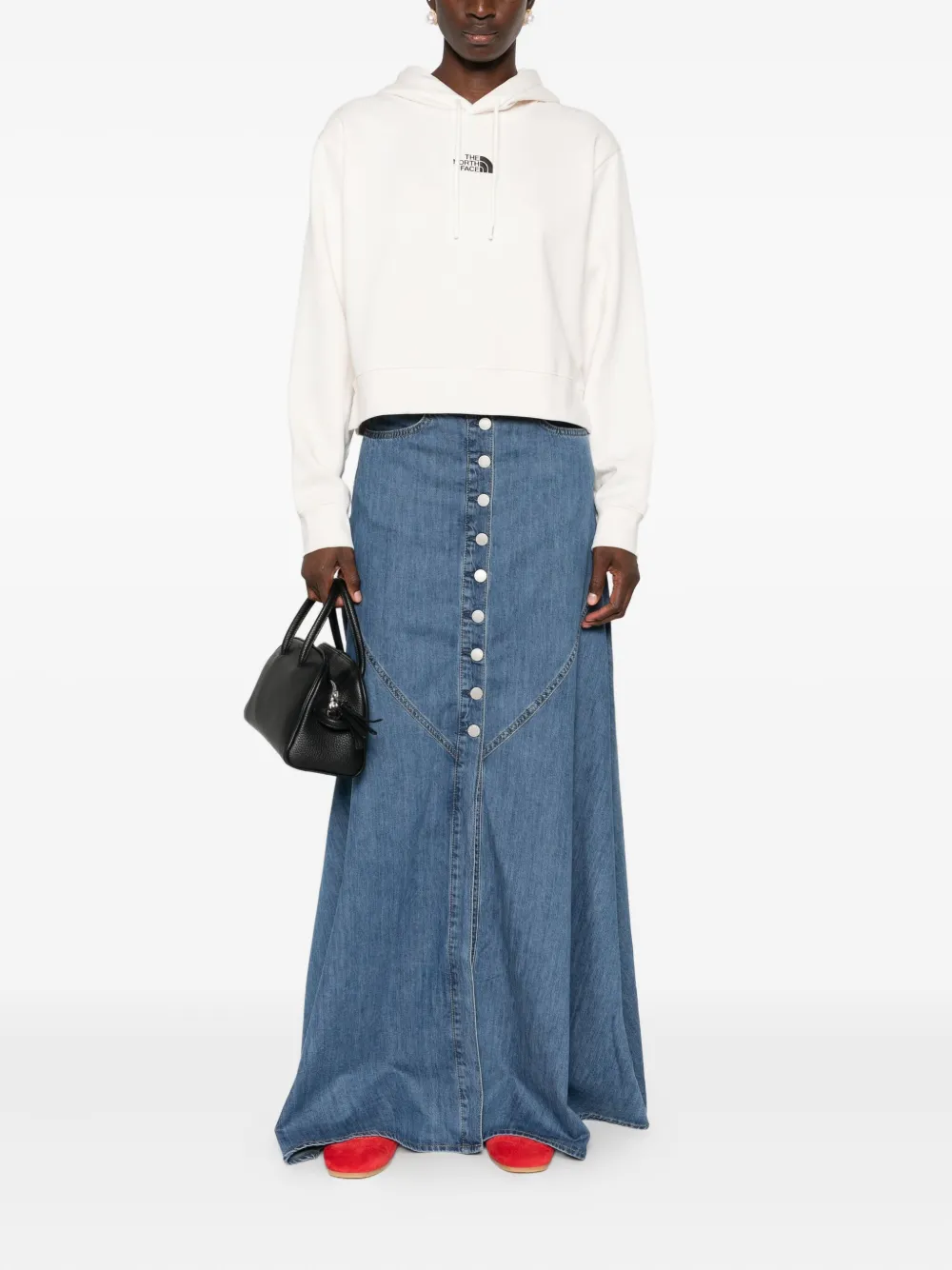 AG Jeans button-front denim skirt - Blauw