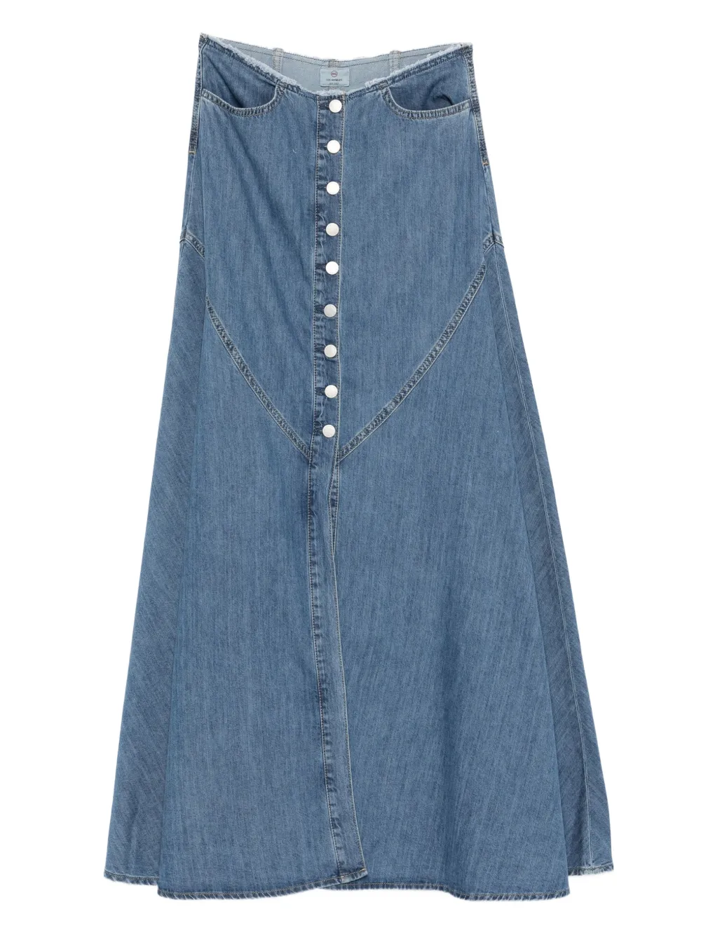 button-front denim skirt