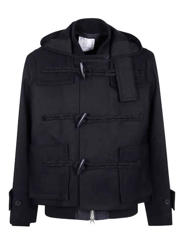 Sacai フーデッド ジャケット | ブラック | FARFETCH JP