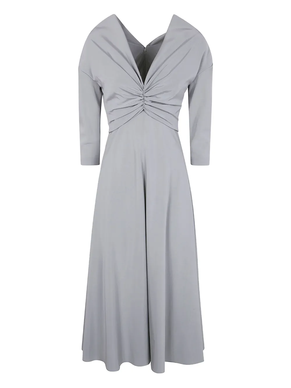 Alberta Ferretti gathered V-neck midi dress | Grey | Image 1