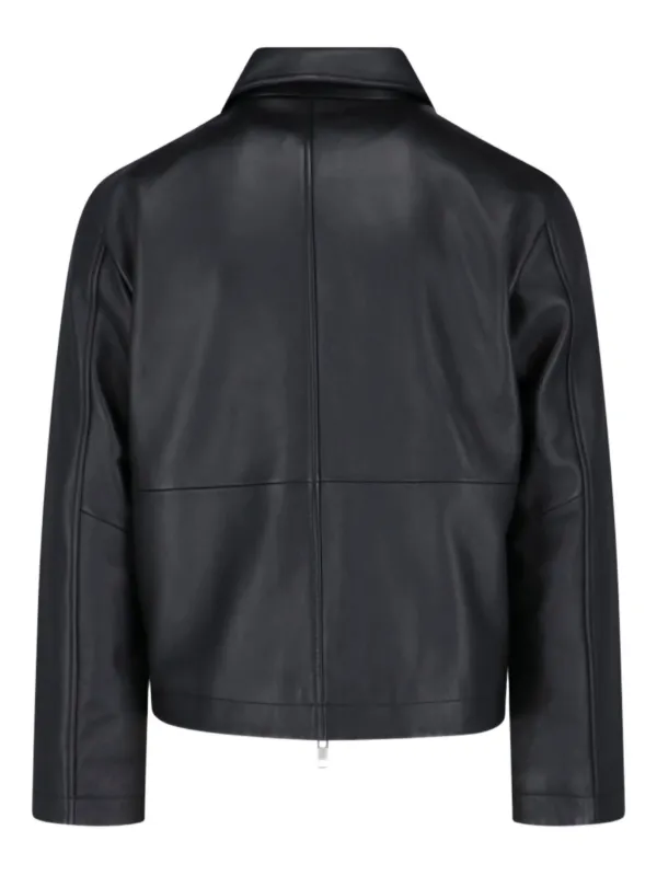 ジャケット・アウター sunflower leather jacket Sunflower zip-front Leather Jacket | Black | FARFETCH