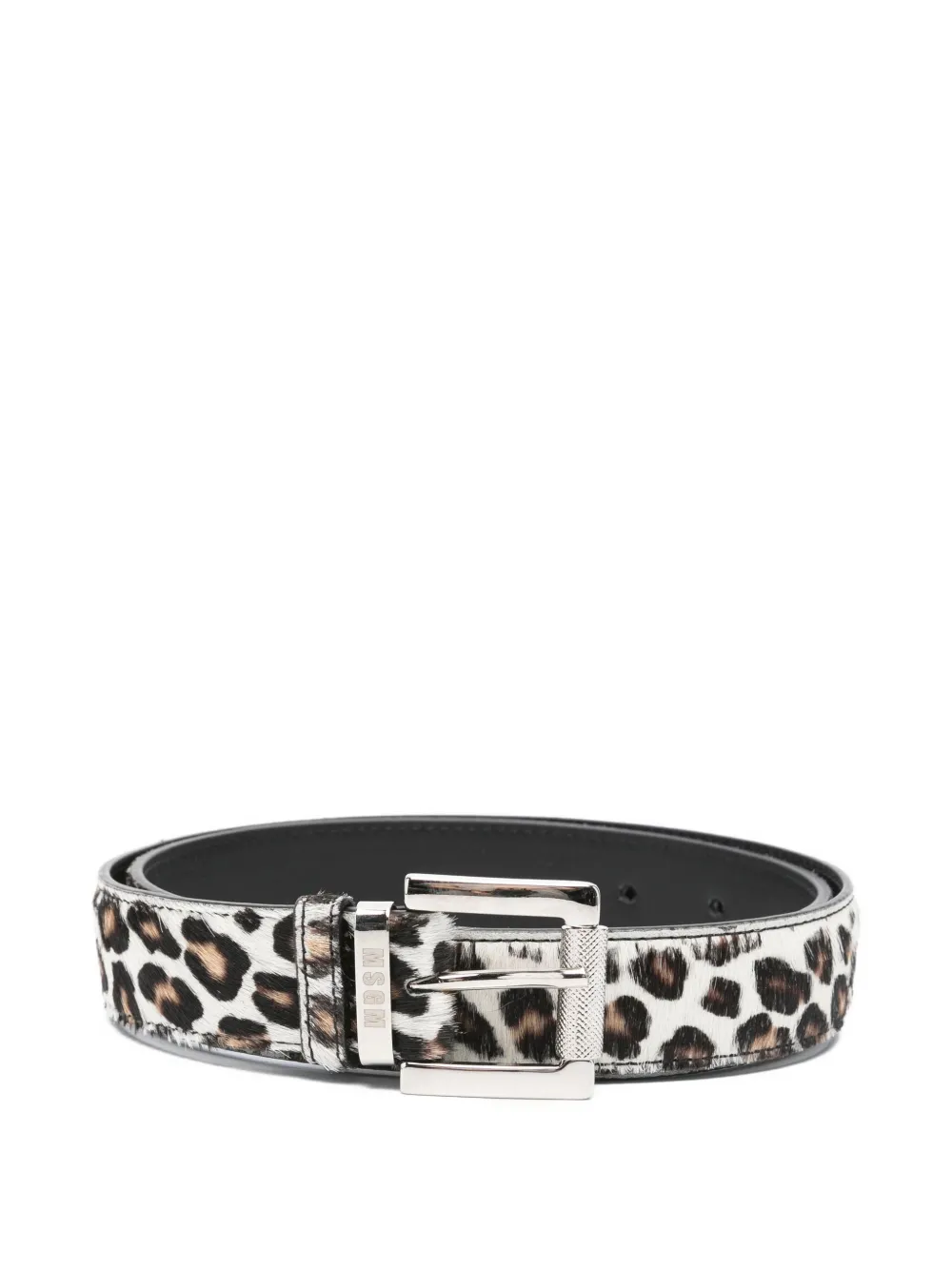 leopard-print calf-hair belt