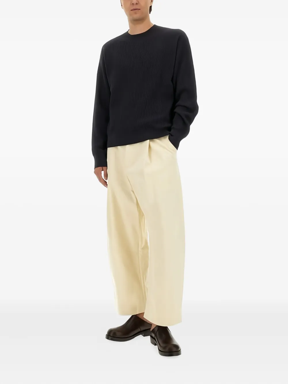 Studio Nicholson ribbed crewneck sweater - Blauw