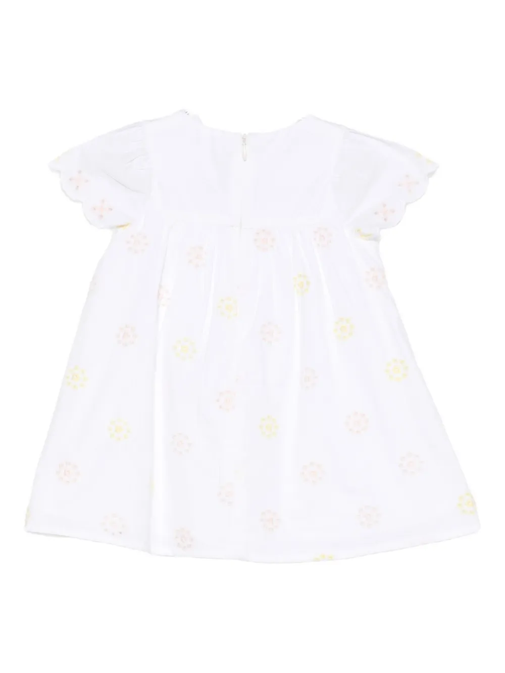 Tartine Et Chocolat embroidered scallop-edge dress and bloomers set - Wit