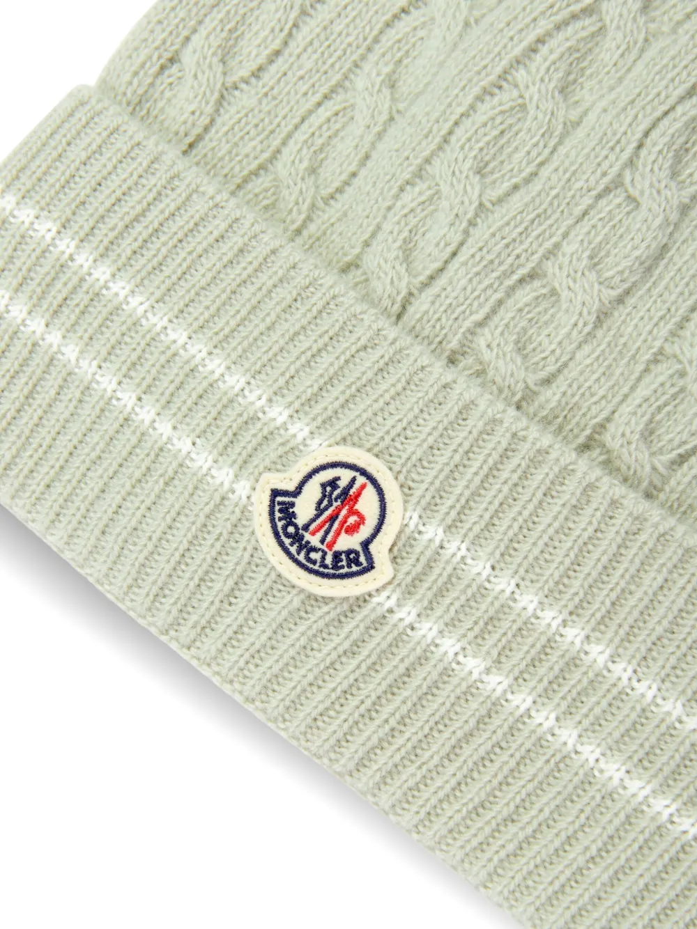 Moncler Enfant Kabelgebreide muts Groen