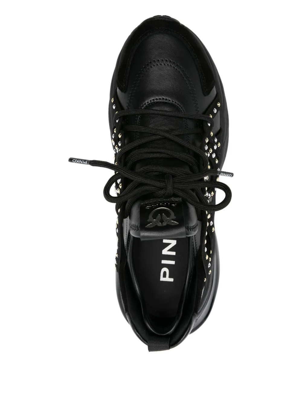 PINKO Ariel embellished platform low-top sneakers Black