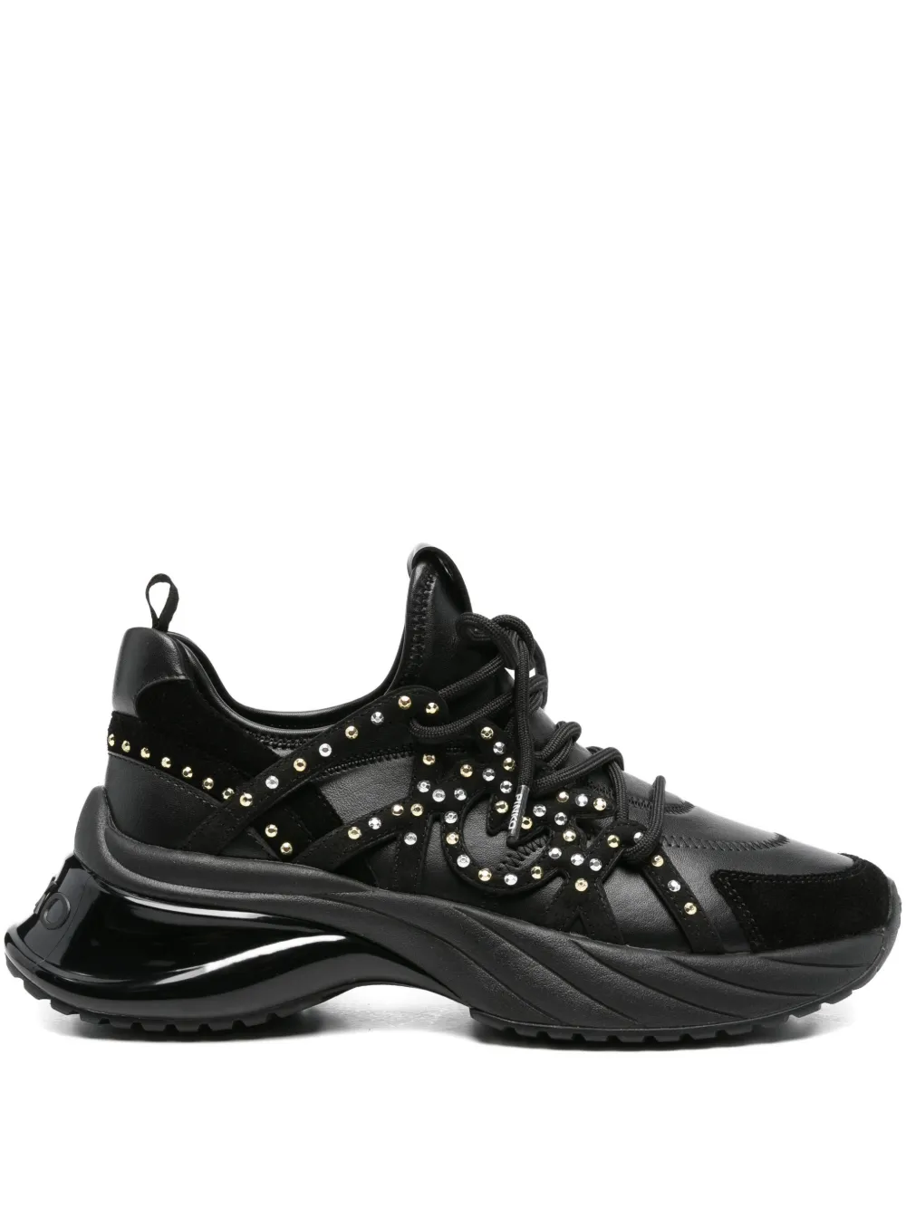 PINKO Ariel embellished platform low-top sneakers | Black | Image 1