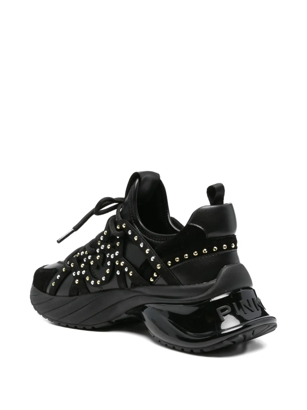 PINKO Ariel embellished platform low-top sneakers Black
