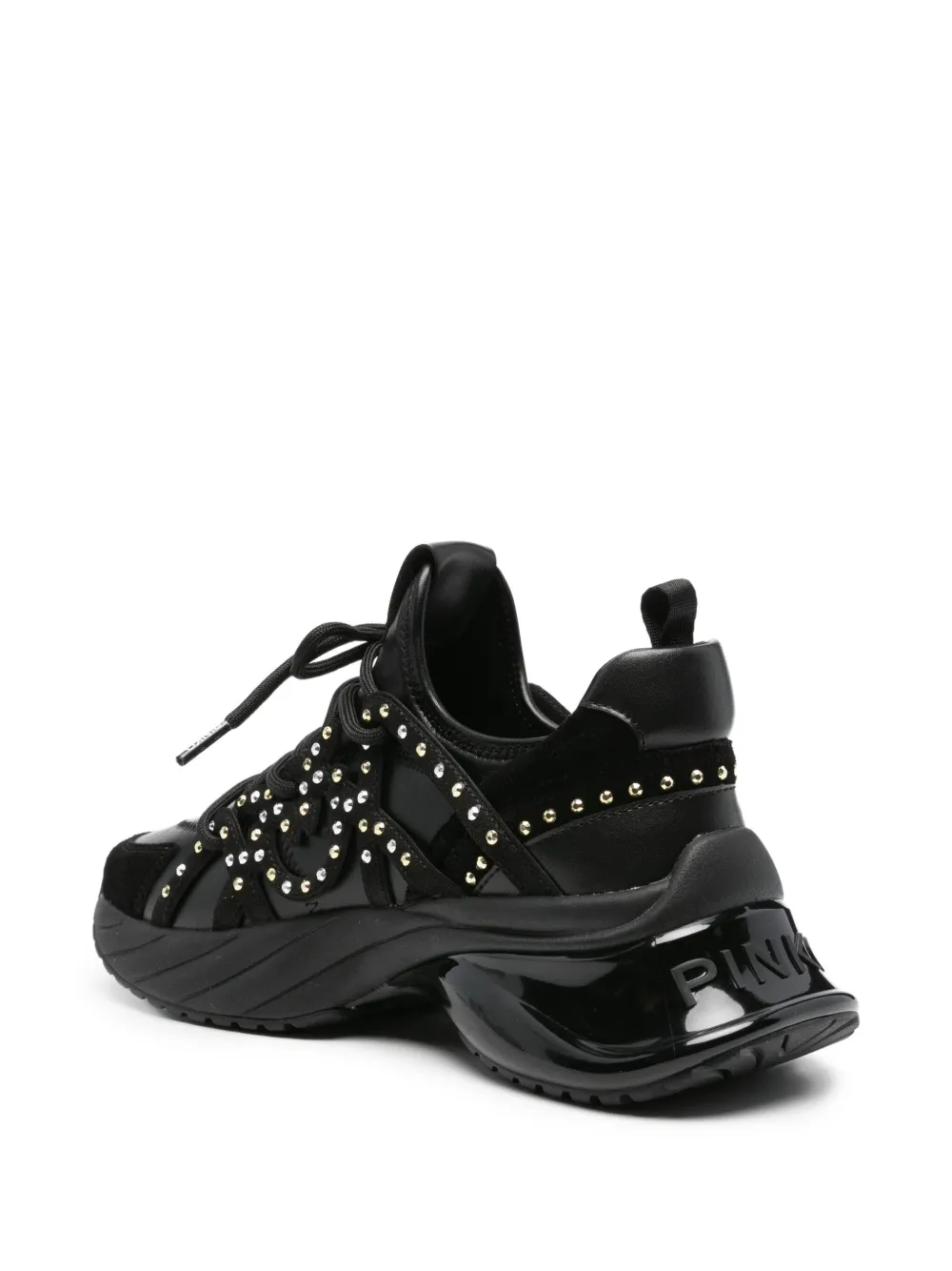 PINKO Ariel embellished platform low-top sneakers Black