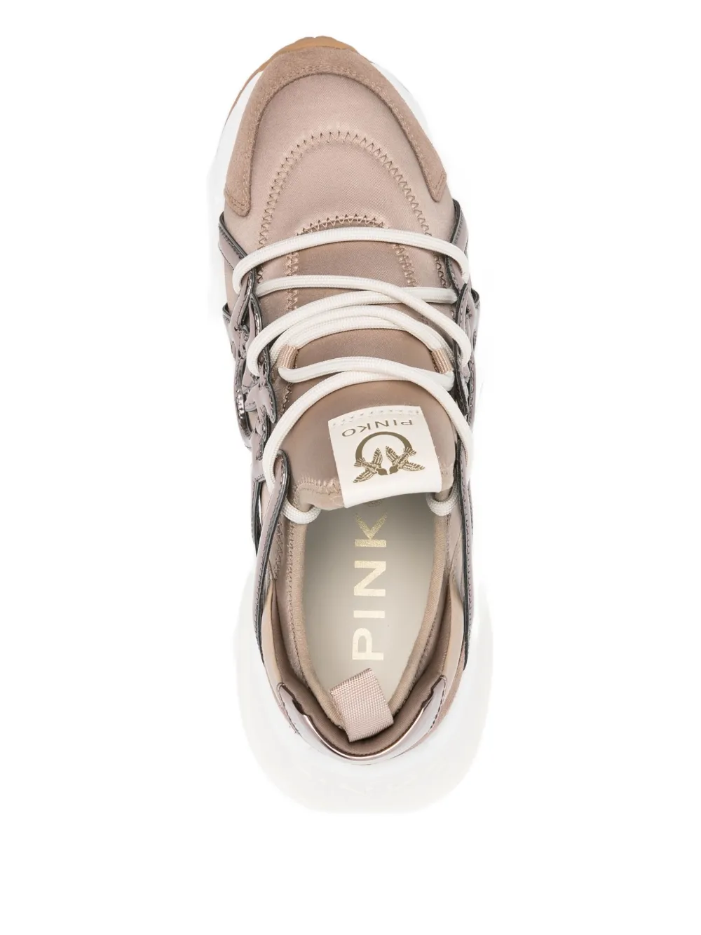 Pinko Ariel Lace-up Low-top Sneakers In Brown
