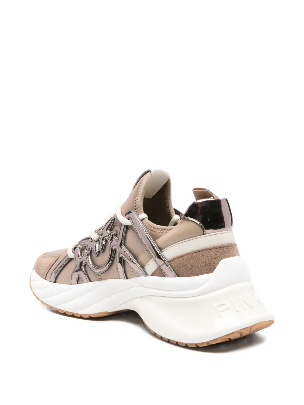 Pinko Ariel Lace-up Low-top Sneakers In Brown