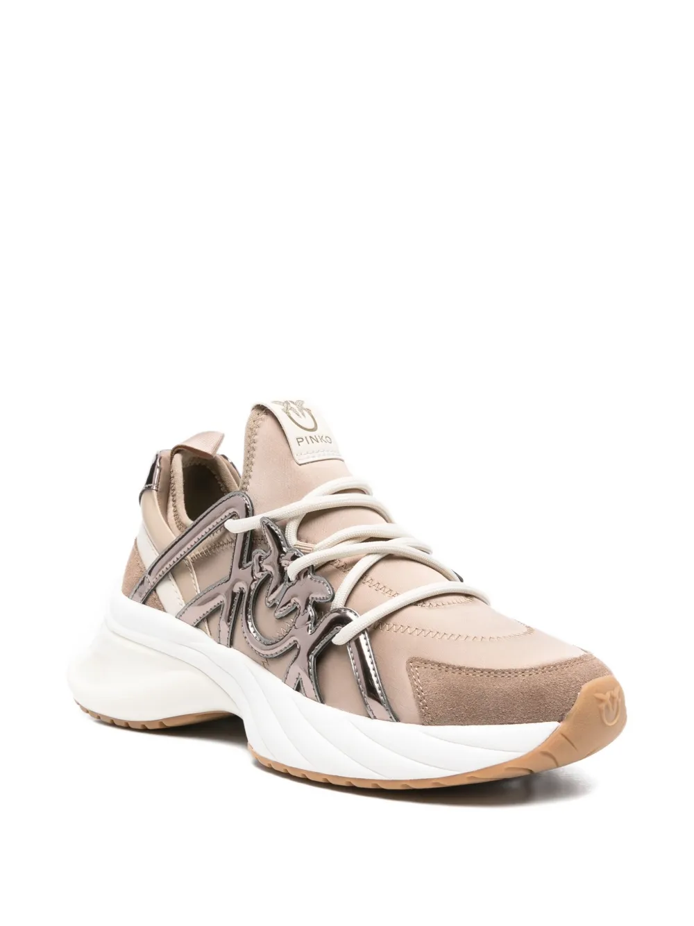 Pinko Ariel Lace-up Low-top Sneakers In Brown