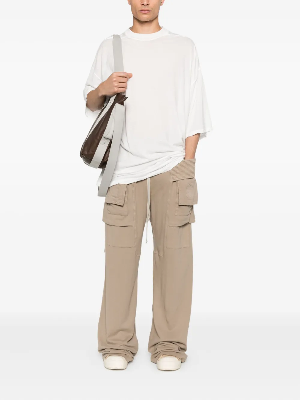 Rick Owens DRKSHDW T-shirt van biologisch katoen met gestrikte zijkant - Wit