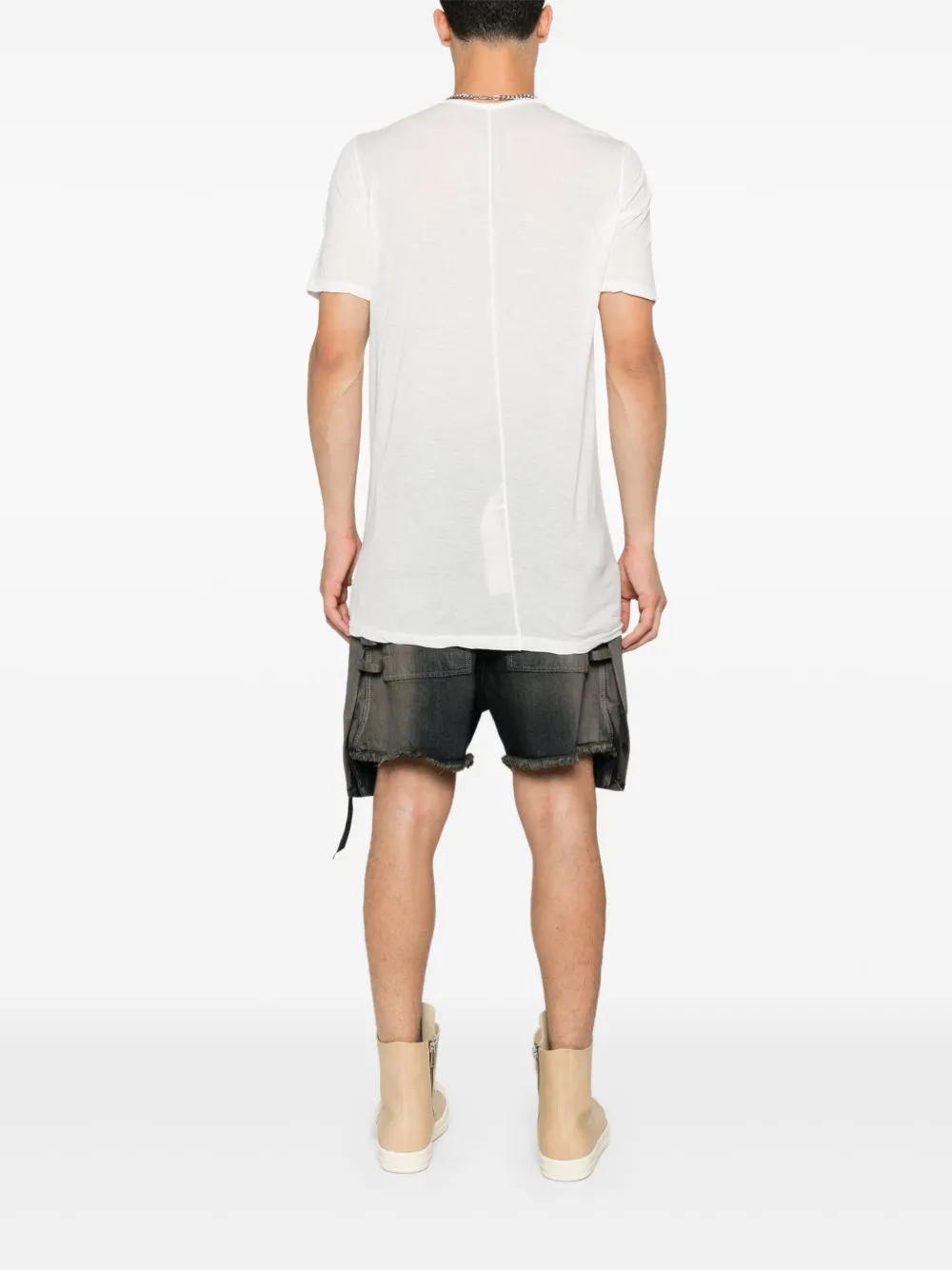Rick Owens Drkshdw Drape-detail T-shirt In White