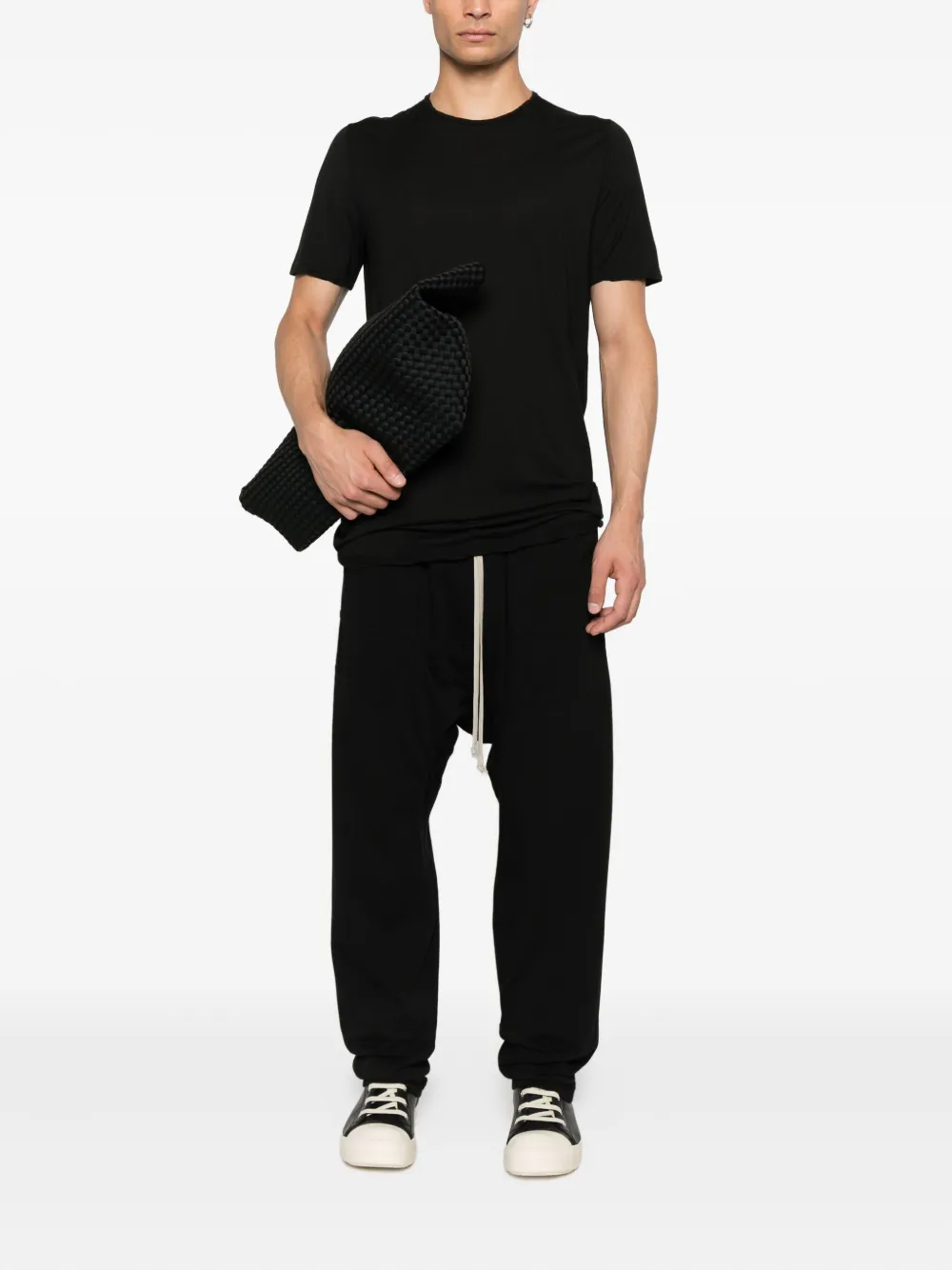 Rick Owens DRKSHDW T-shirt van biologisch katoen met gestrikte zijkant - Zwart
