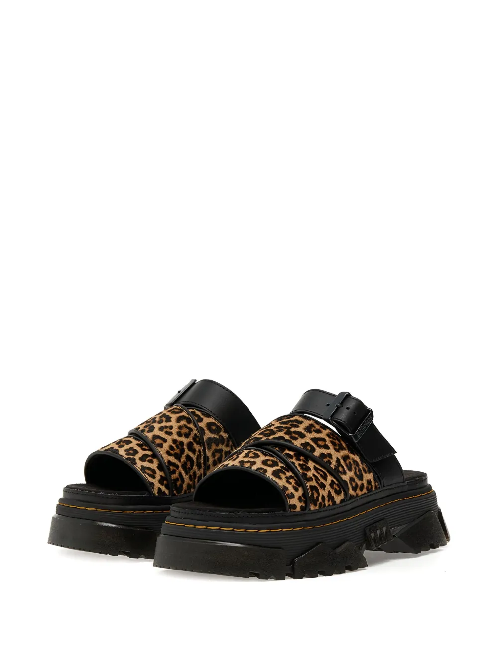 Dr. Martens Mattison leopard-print platform sandals Black
