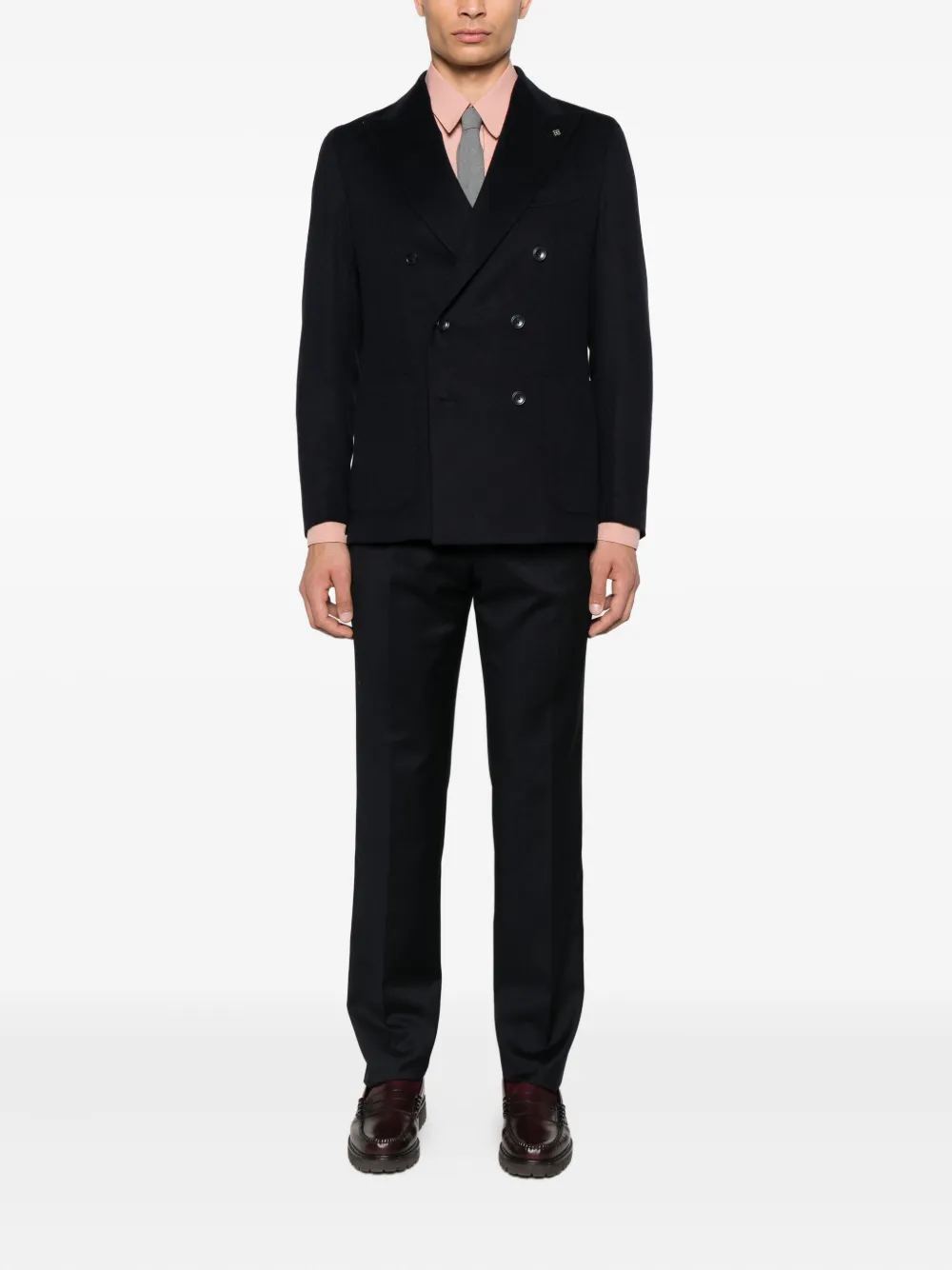 Tagliatore Blazer met dubbele rij knopen en zak Blauw