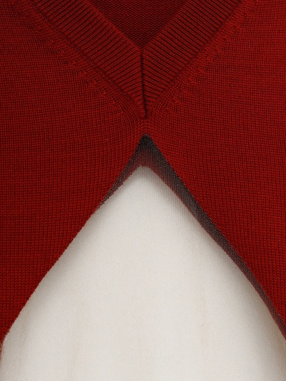 Duran Lantink Trui met V-hals en vlakken Rood