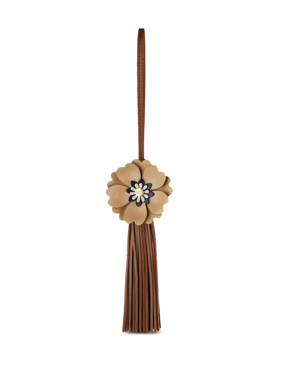 Miu Miu Taschenanhänger mit Blumenverzierung | Braun | Image 1