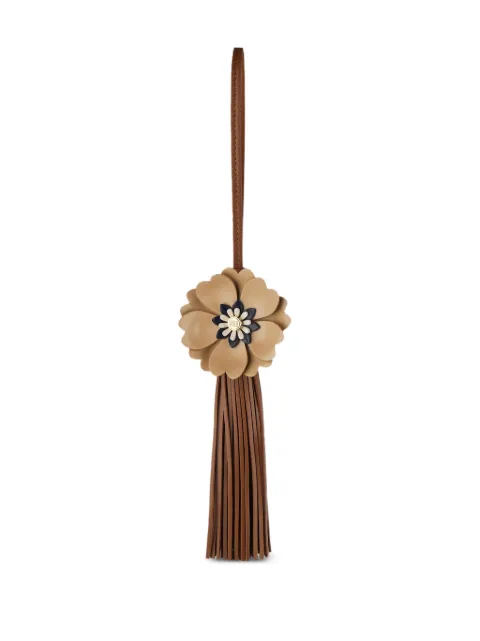 Miu Miu flower-embellished leather bag charm