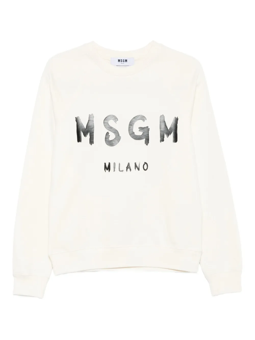 MSGM logo-embroidered cotton sweatshirt - Bianco