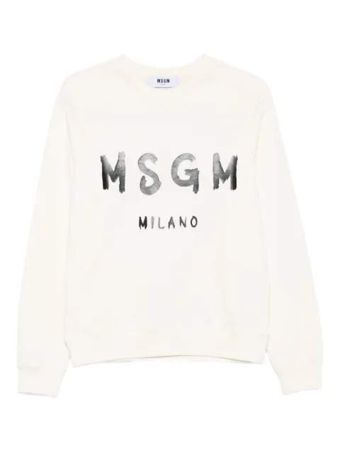 MSGM logo-embroidered cotton sweatshirt