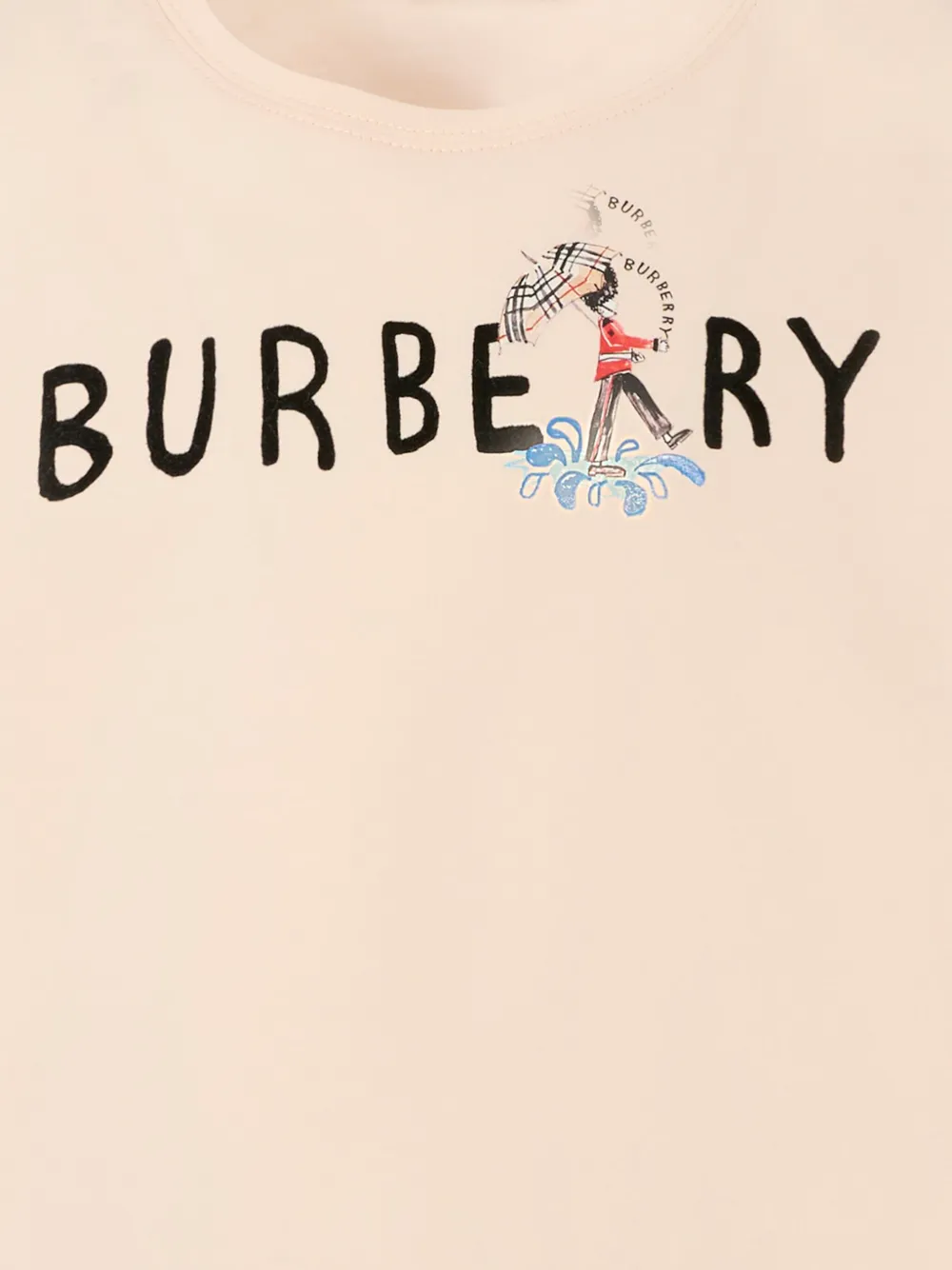 Burberry Kids Katoenen T-shirt met logoprint Roze