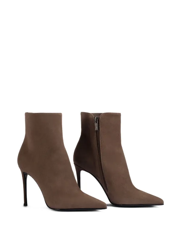 Le Silla 100mm Eva Suede pointed-toe Ankle Boots Brown FARFETCH IN