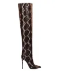 Le Silla 120mm Eva snake-print leather boots - Brown