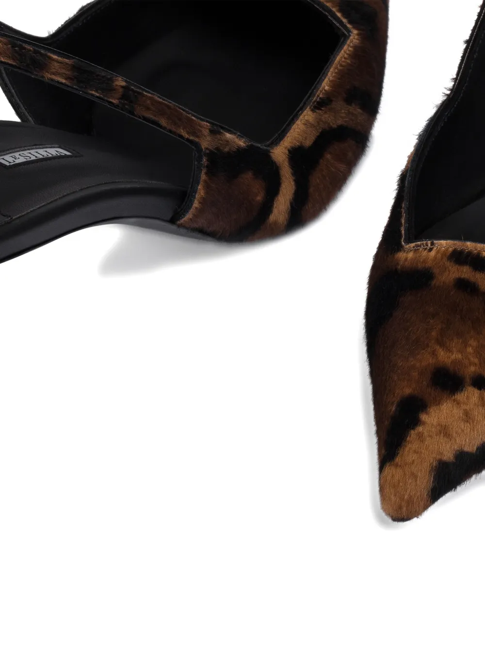 Le Silla 70mm Amelia Slingback Leopard Pumps In Brown