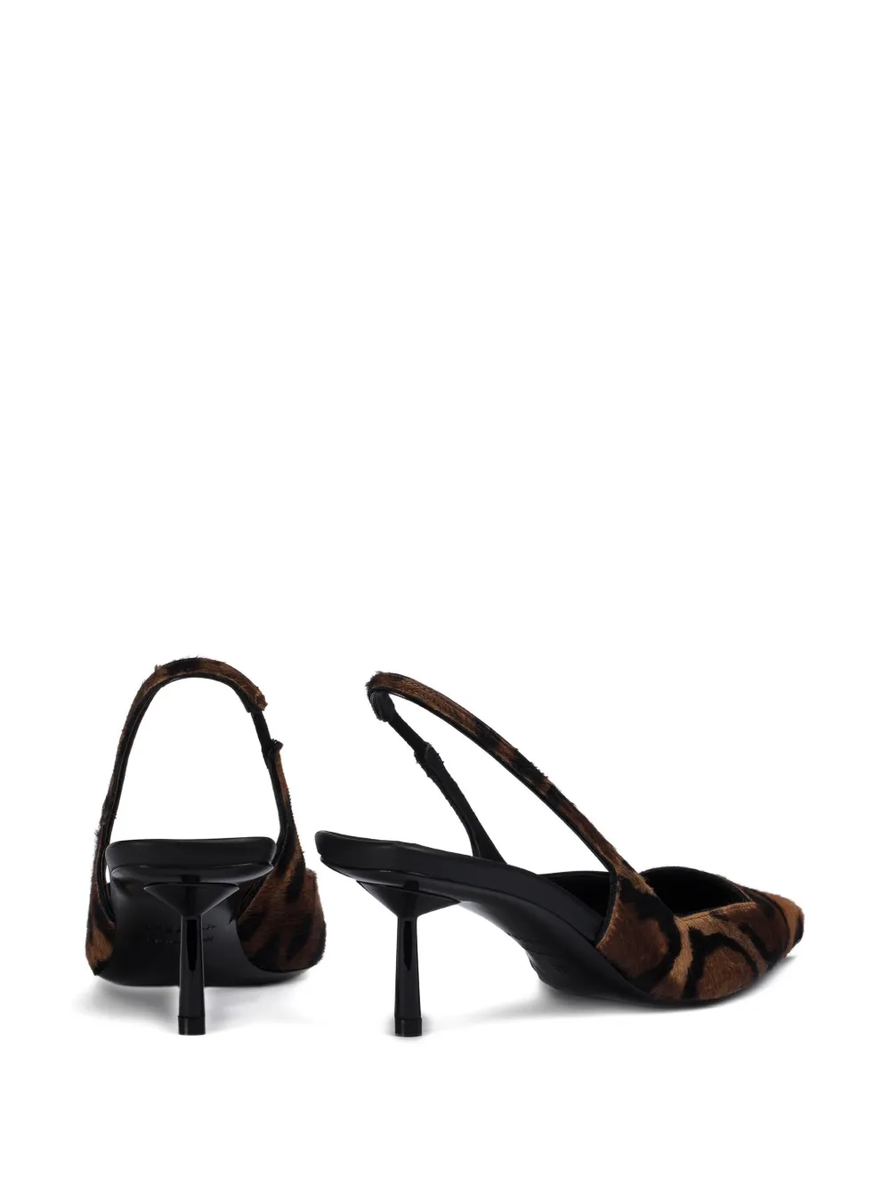 Le Silla 70mm Amelia Slingback Leopard Pumps In Brown