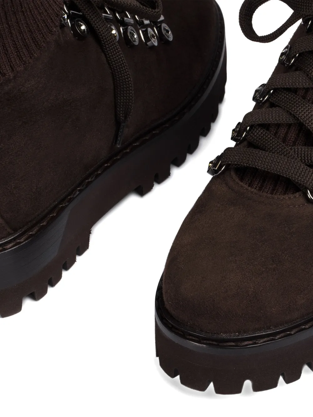 Le Silla St. Moritz knitted-cuff ankle boots Brown