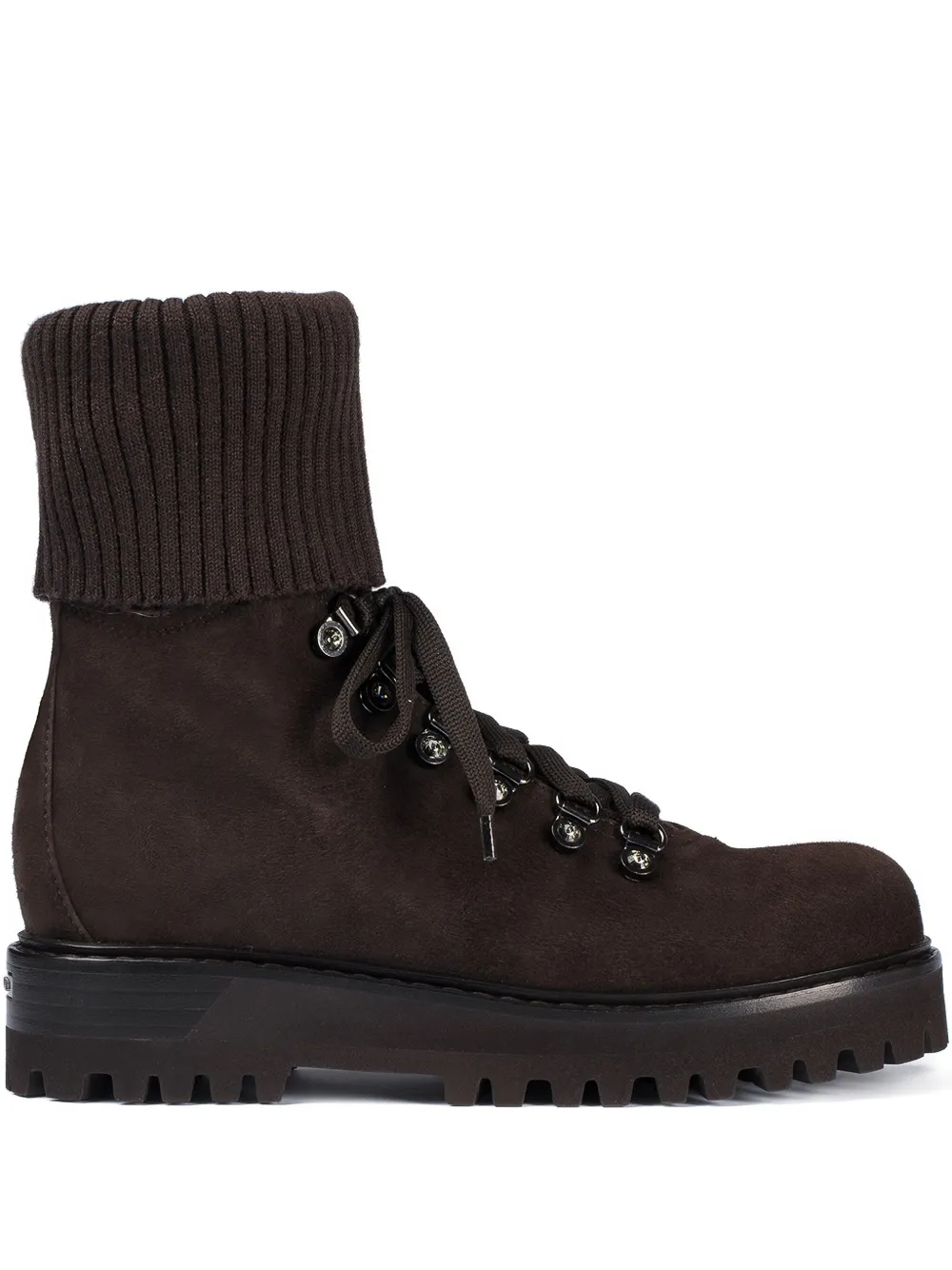 Le Silla St. Moritz knitted-cuff ankle boots Brown