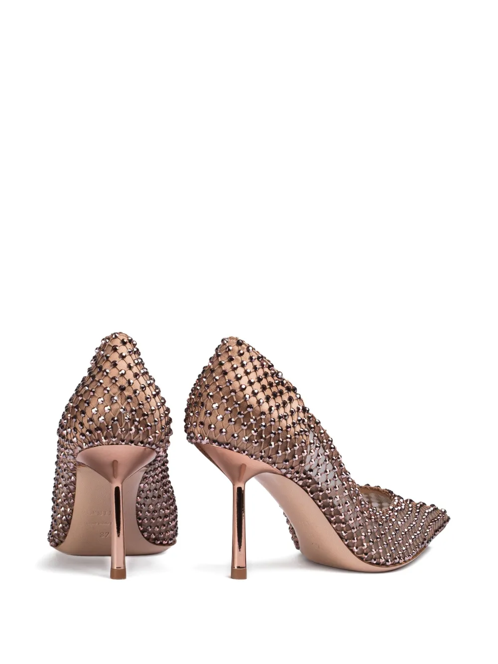 Le Silla 90mm Gilda crystal-embellished mesh pumps Pink
