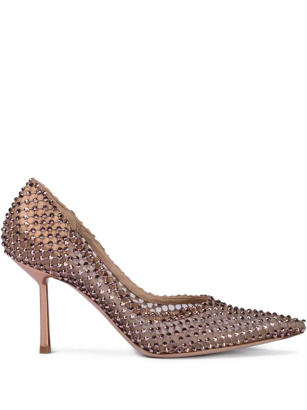 Le Silla 90mm Gilda crystal-embellished mesh pumps Pink