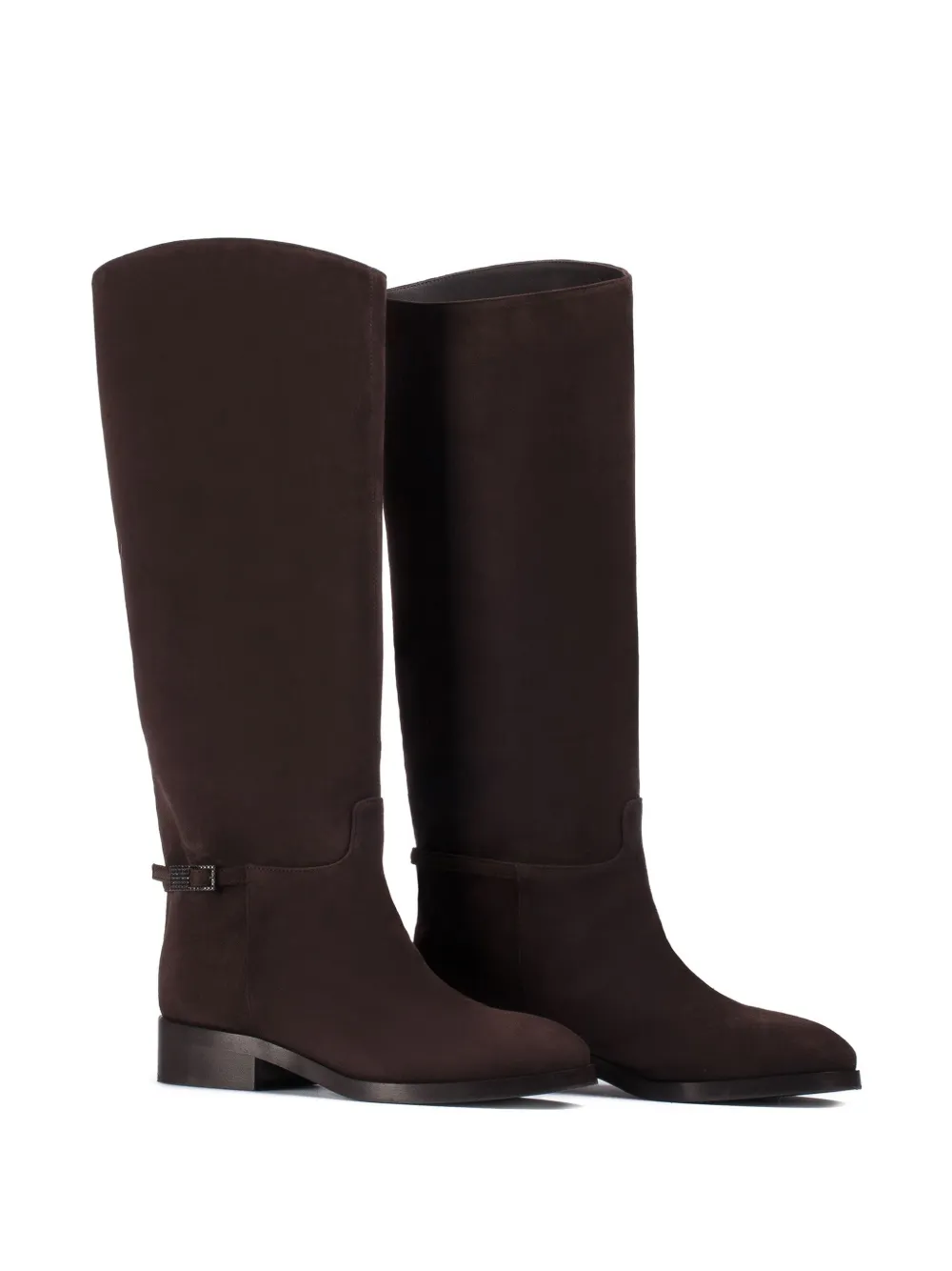 Le Silla calf suede buckle boots Brown