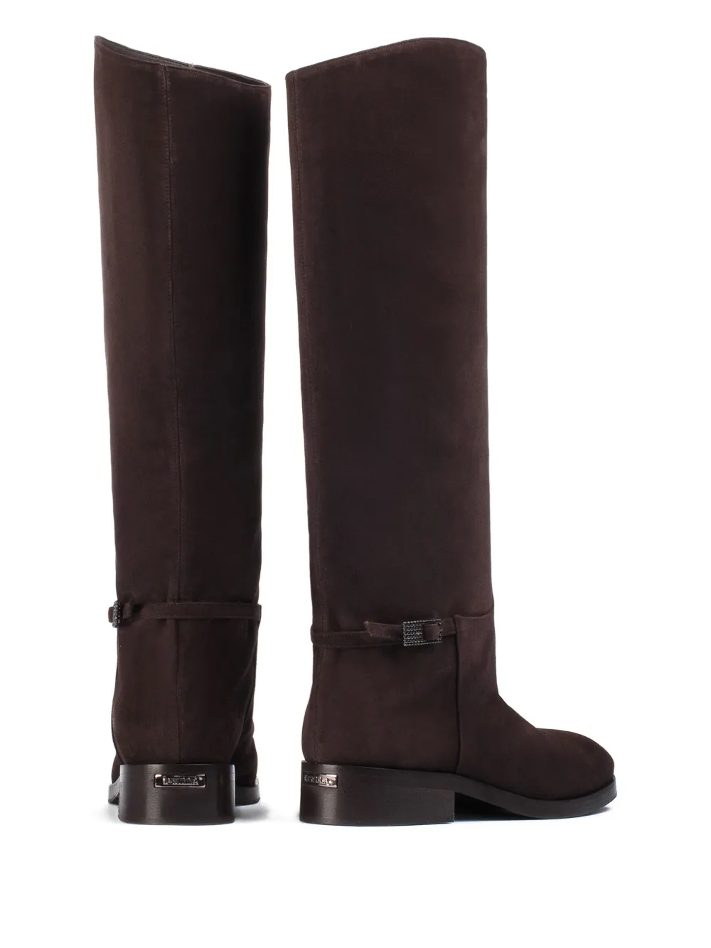 Le Silla calf suede buckle boots Brown
