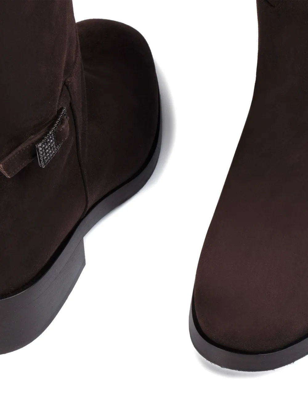 Le Silla calf suede buckle boots Brown