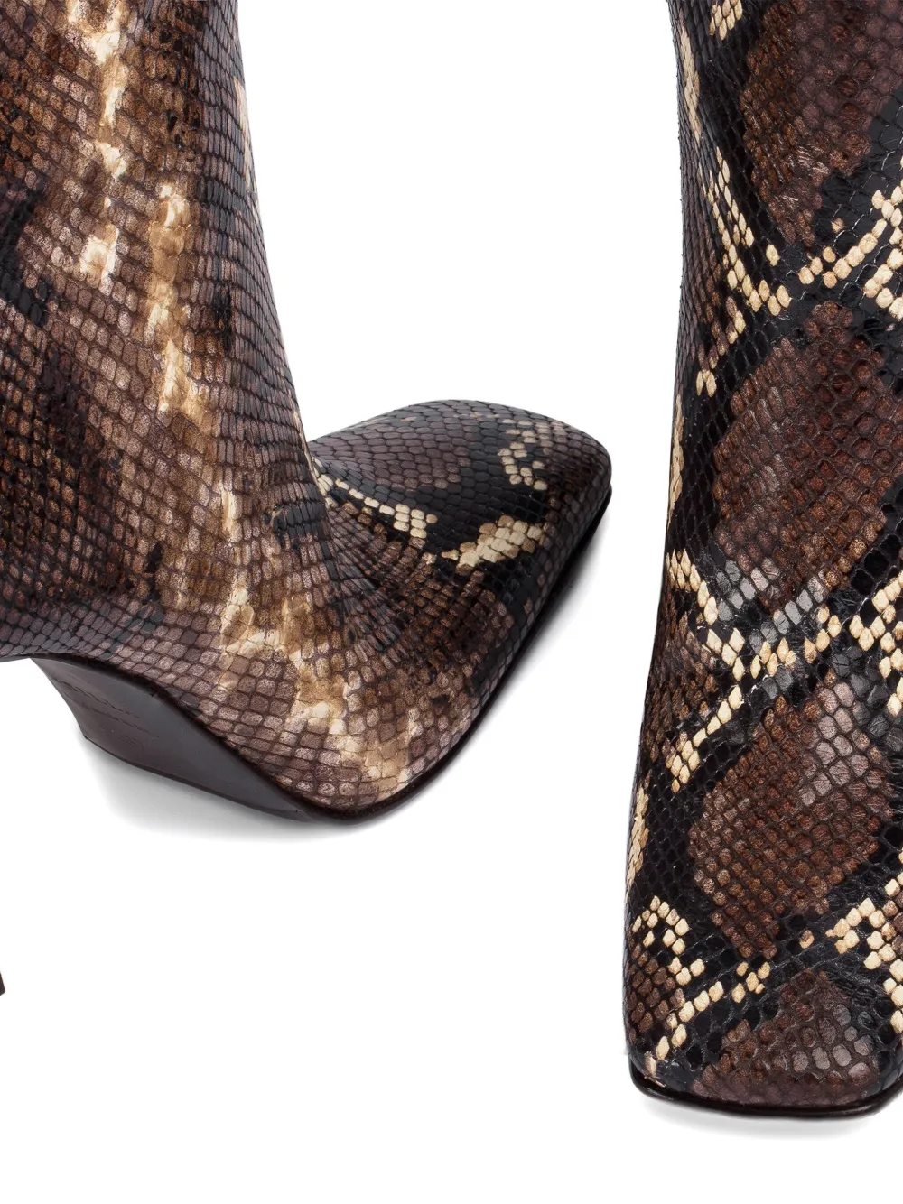Le Silla 110mm snake print-leather stiletto boots Brown