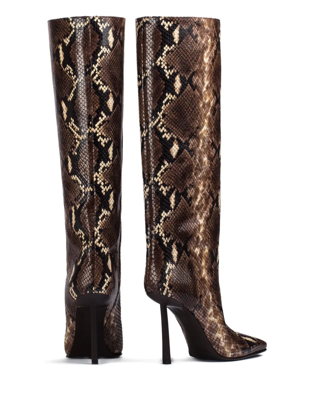 Le Silla 110mm snake print-leather stiletto boots Brown