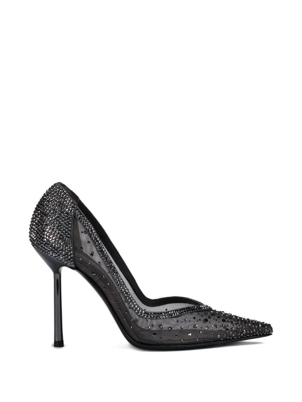 Le Silla 100 mm Nicole mesh pumps verfraaid met kristallen Grijs