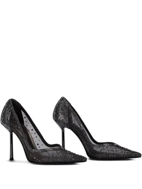 Le Silla 100mm Nicole crystal-embellished mesh pumps