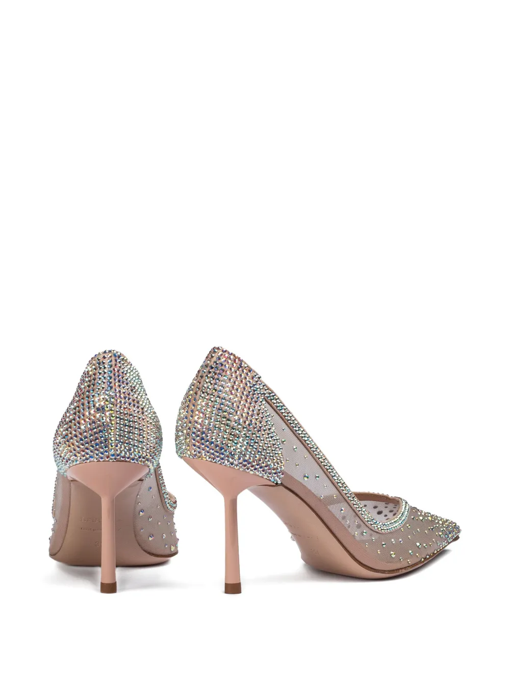 Le Silla 90mm Nicole crystal-embellished mesh pumps Grey