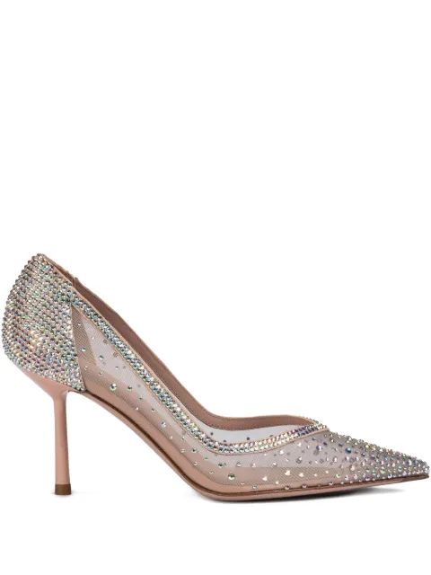 Le Silla 90mm Nicole crystal-embellished mesh pumps