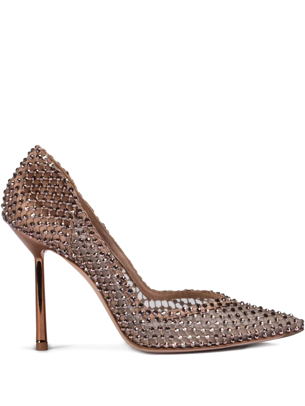 Le Silla 100mm Gilda crystal-embellished pointed-toe pumps Brown