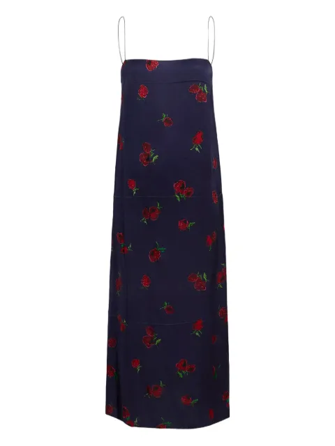 KHAITE Sicily floral-print slip midi dress