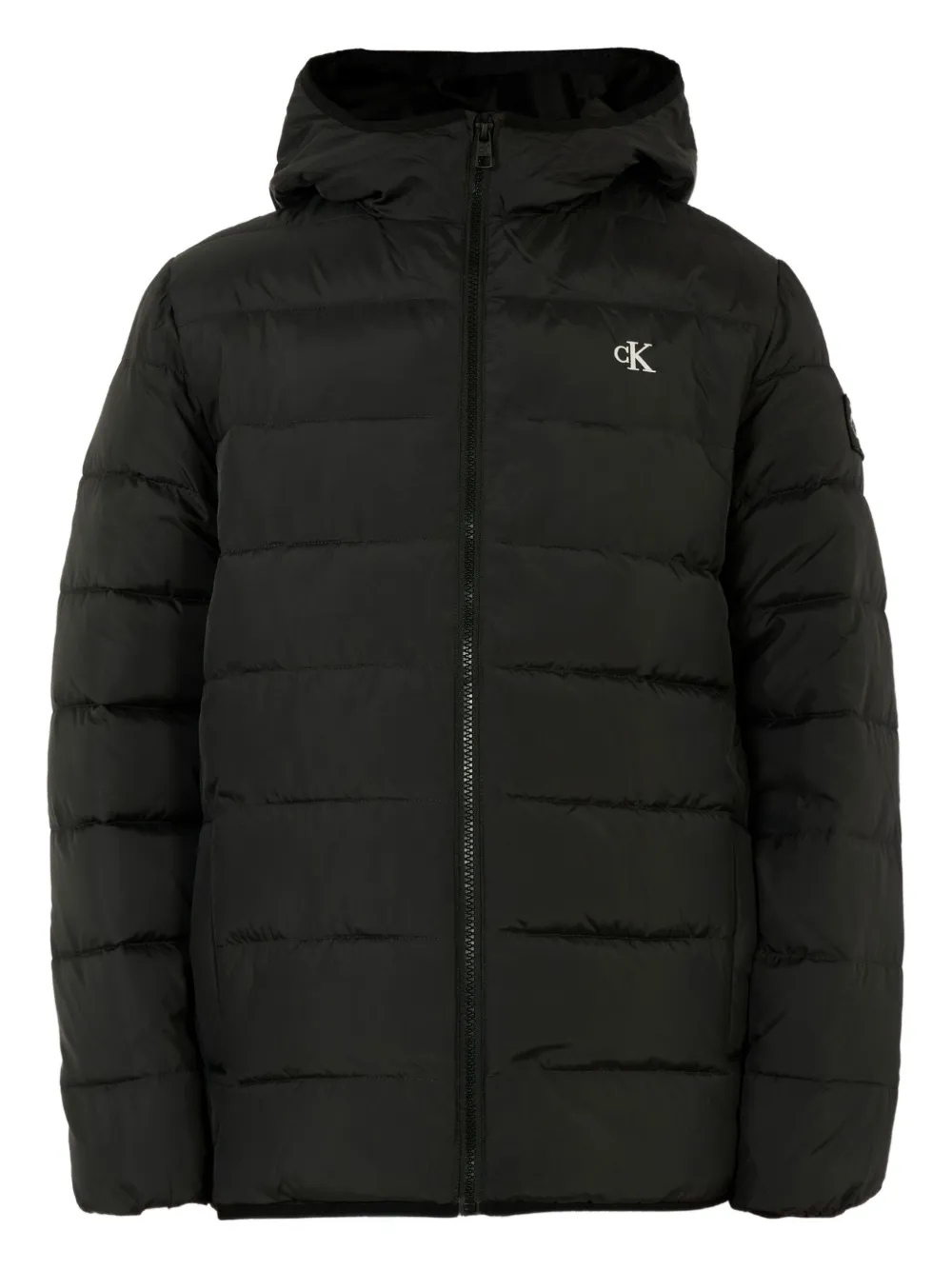 Calvin Klein Kids hooded padded jacket Zwart