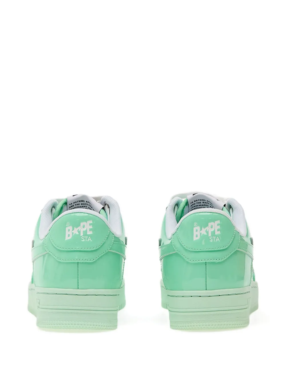 A Bathing Ape Patent Leather Sneakers In Green