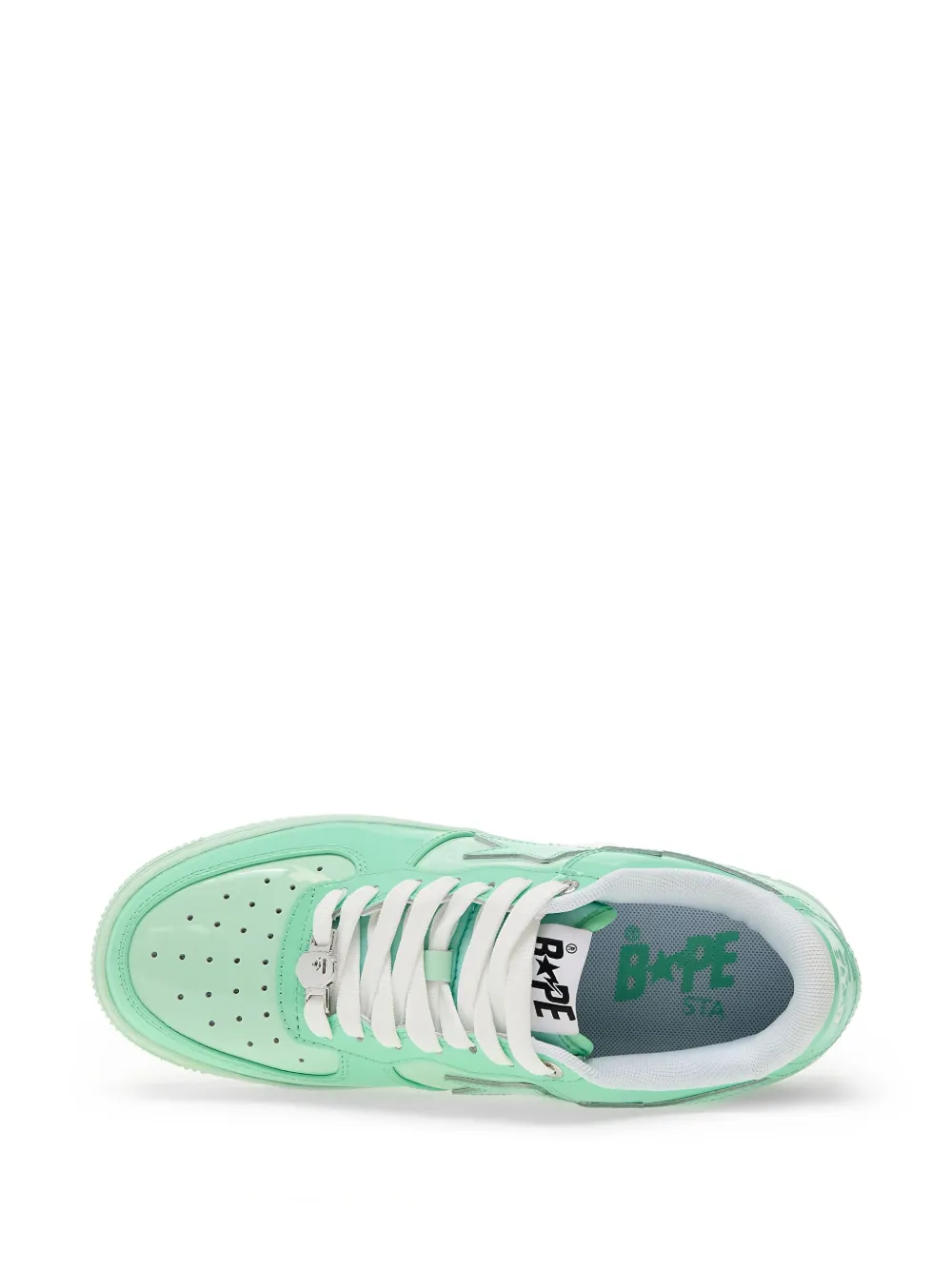 A BATHING APE patent leather sneakers Green