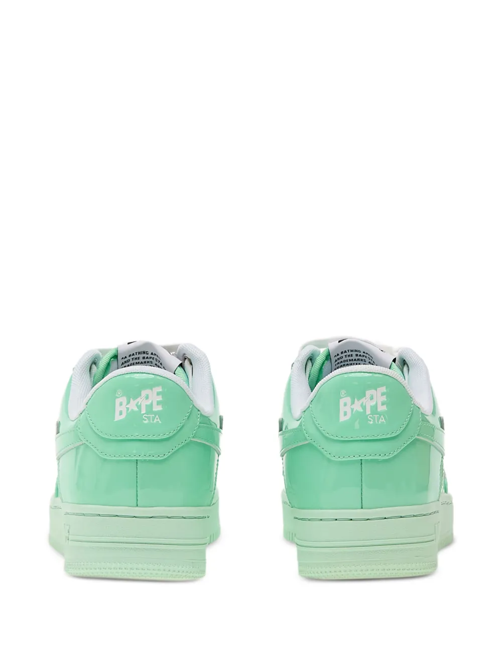 A BATHING APE patent leather sneakers Green